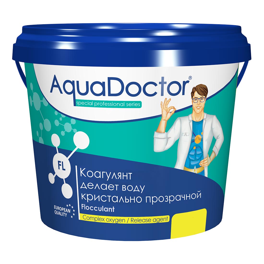 ФЛОКУЛЯНТ, 5кг ведро, гранулы, коагулирующий препарат, быстрорастворимый (FL-5), AquaDoctor AQ1555