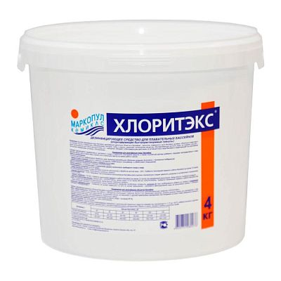 ХЛОРИТЭКС, 4кг ведро, гранулы, средство для текущей и ударной дезинфекции воды