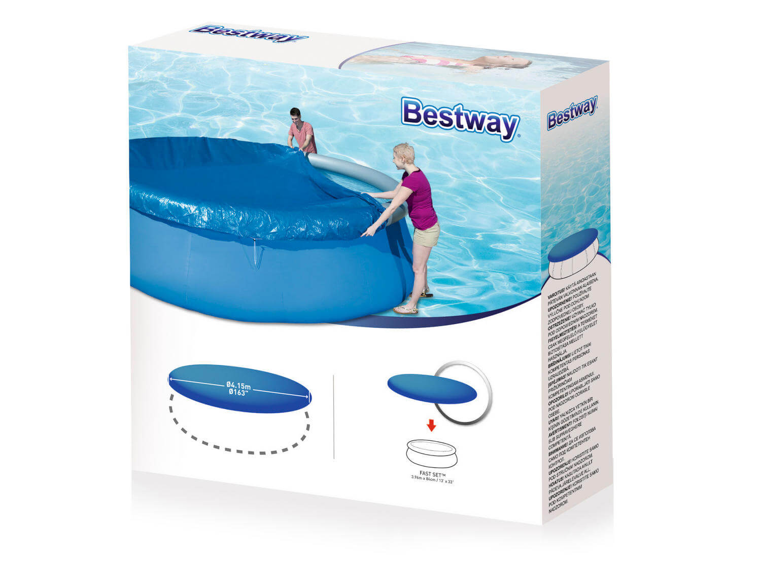 Тент для бассейнов с надувным бортом Fast Set 396см (D415см), Bestway 58415 BW