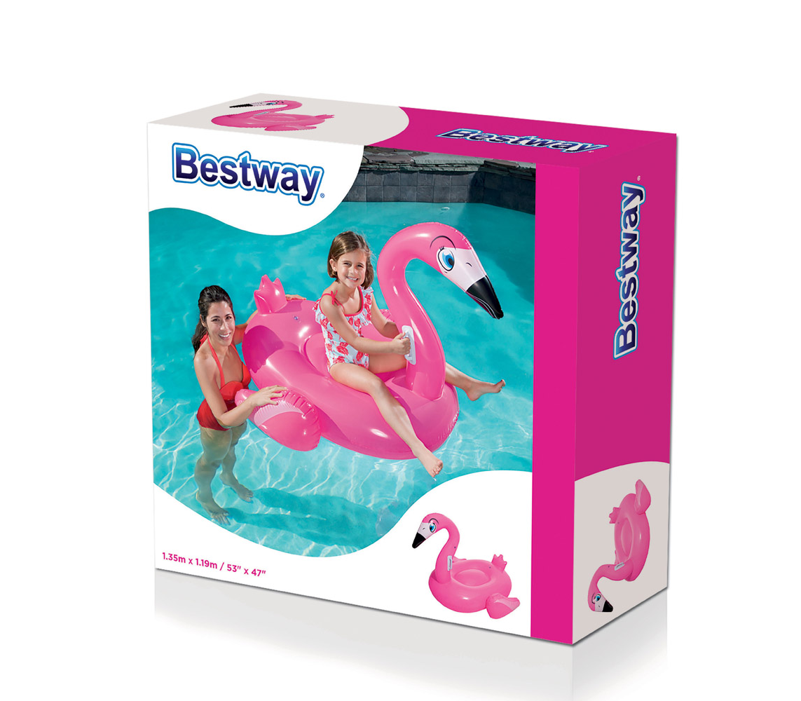 Надувная игрушка-наездник 135х119см "Фламинго" от 3 лет, Bestway 41103 BW