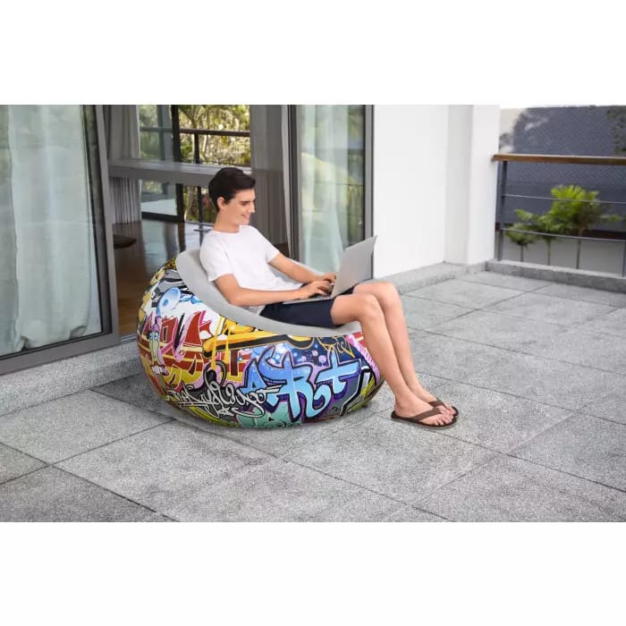 Надувное кресло 112x112x66см "Inflate-A-Chair Graffiti", Bestway 75075 BW