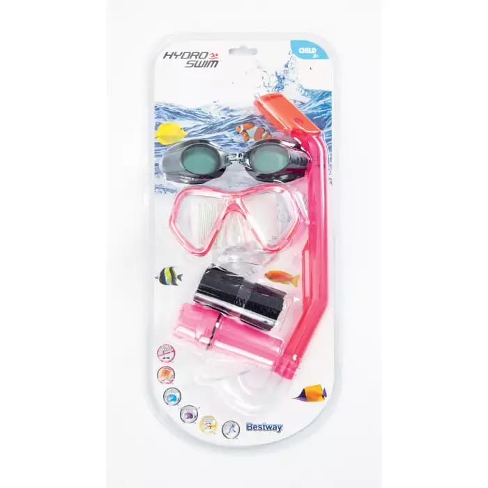 Комплект для плавания Lil' Barracuda (маска, очки, трубка), два цвета, от 3 лет, Bestway 24031 BW