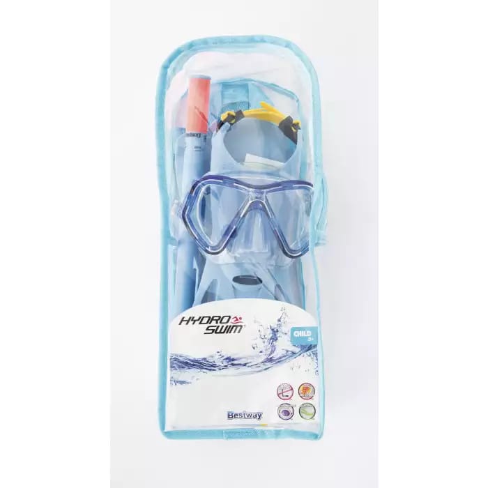 Комплект для плавания Galapagos (маска, трубка, ласты), два цвета, от 3 лет, Bestway 25024 BW
