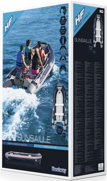 Надувная лодка "Sunsaille" 380х180х46см, алюм.вёсла, насос, до 780кг, Bestway 65062 BW