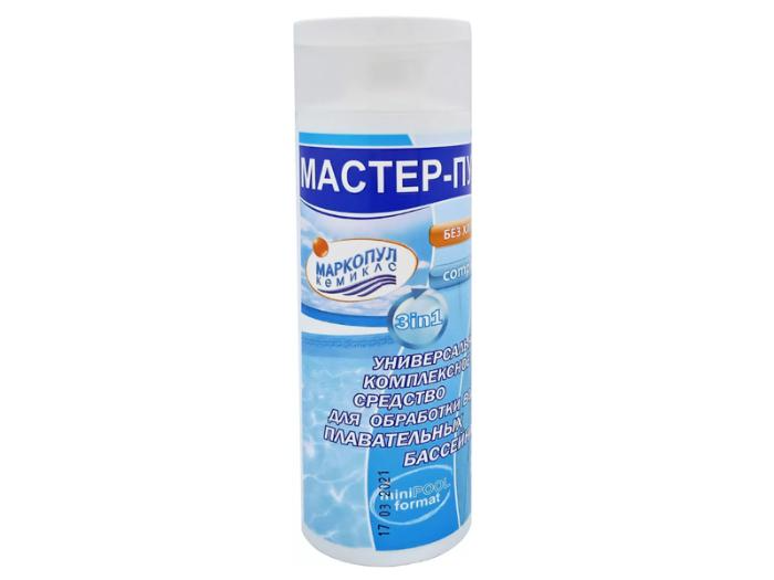 МАСТЕР-ПУЛ, 0,2л флакон, жидкое безхлорное средство 3 в 1 для обеззараживания и очистки воды, Маркопул Кемиклс М71