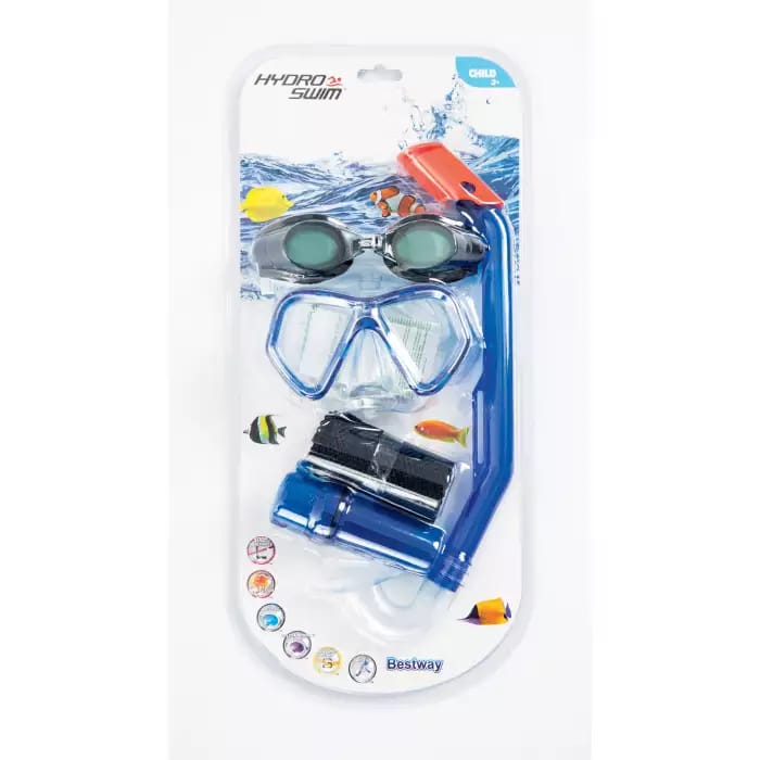 Комплект для плавания Lil' Barracuda (маска, очки, трубка), два цвета, от 3 лет, Bestway 24031 BW
