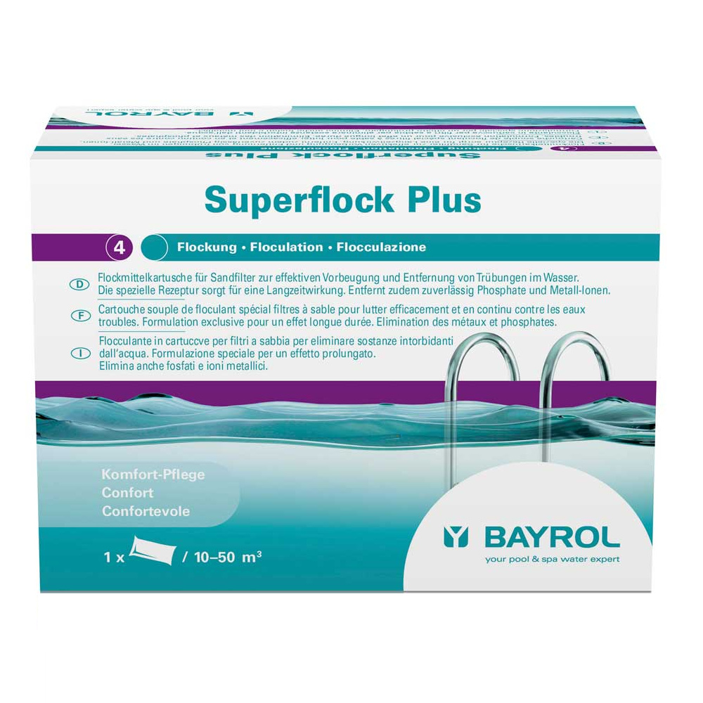 СУПЕРФЛОК Плюс (Superflock plus), 1 кг коробка, медленнорастворимый коагулирующий препарат, Bayrol 4595292