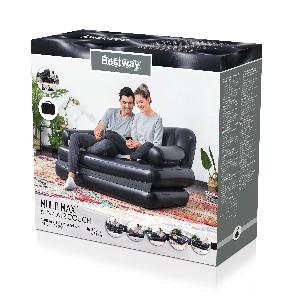 УЦЕНКА Надувной диван-трансформер Double 5-in-1 Multifunctional Couch 188х152х64 см (черный)без насоса, Bestway У75054 BW