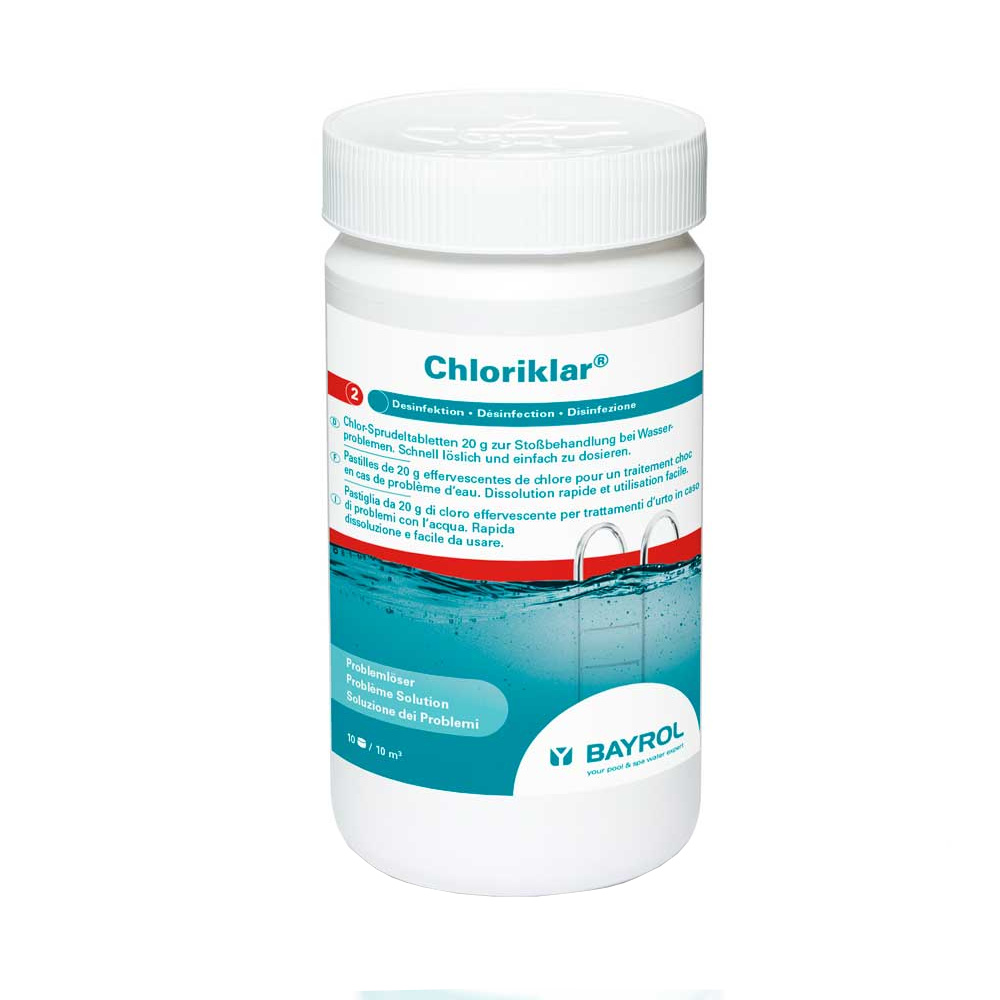 ХЛОРИКЛАР (Chloriklar), 1 кг банка, табл.20гр, быстрорастворимый хлор для дезинфекции воды, Bayrol 4531112