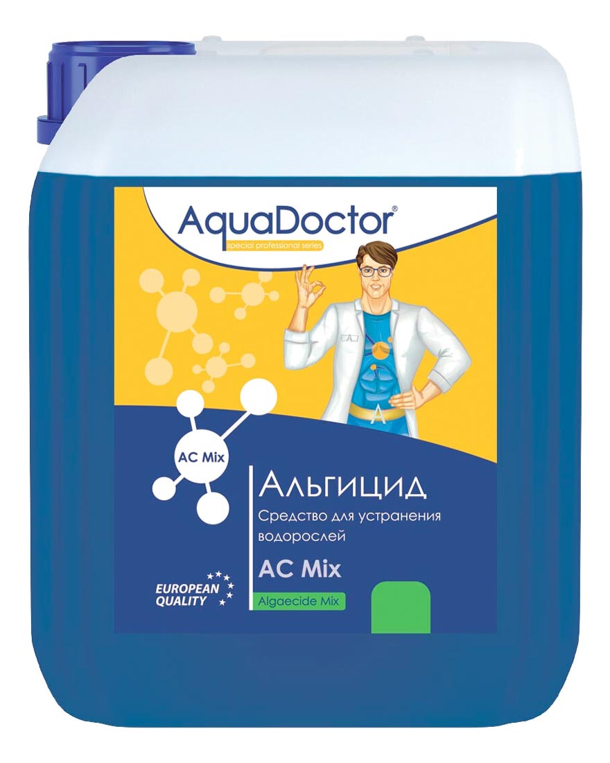 АЛЬГИЦИД, 1л бутылка, жидкость борьбы с водорослями, бактериями, грибками и спорами (AC-1), AquaDoctor AQ21650