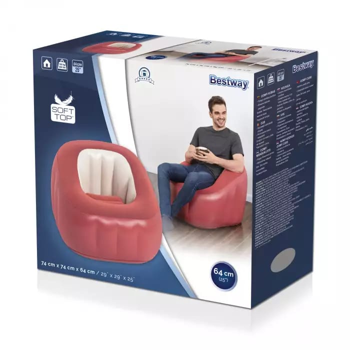 Надувное кресло 74х74х64см "Comfi Cube", Bestway 75046 BW
