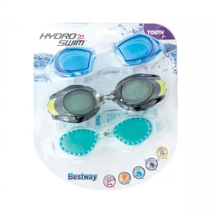 Очки для плавания Focus (набор из 3 шт.), от 7 лет, Bestway 21073 BW