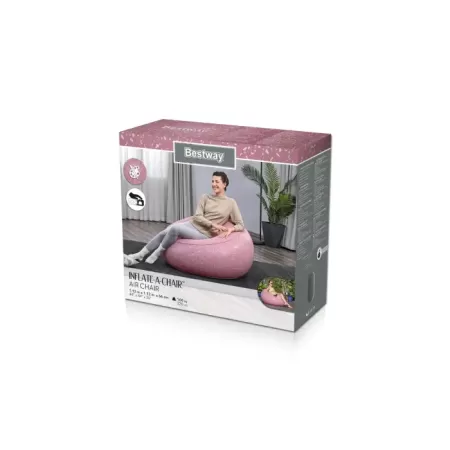 Надувное кресло 112x112x66см "Inflate-A-Chair" розовое, до 100кг, Bestway 75155 BW