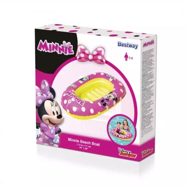 Надувная лодочка 112х71см "Minnie Mouse" с окошком, 3-6 лет, Bestway 91083 BW