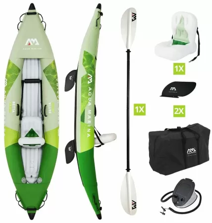 Надувной каяк "Betta-312" 312x80см, весло, сиденье, насос, киль, сумка, до 110кг, Aqua Marina BE-312