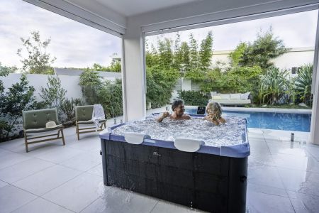 СПА-бассейн 160х160х65см "Oslo Saphire" 850л, квадр.,  гидромассаж, аэромассаж.(4 коробки A.B.C.D), MSpa F-SA063W