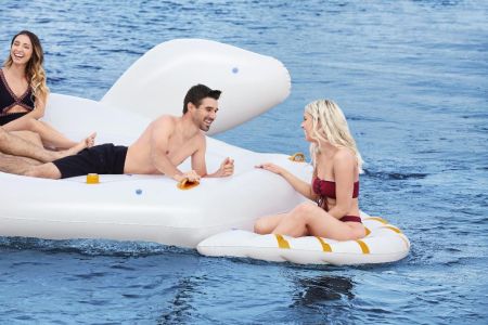 Надувной матрас-остров для плавания 429х330см "Гигантский Лебедь" с ручками и подст., до 540кг, Bestway 43281 BW