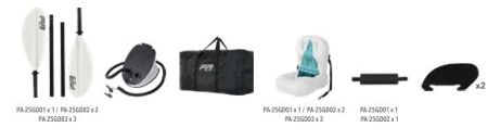 Надувная байдарка Kayak Glider-475 475x83х42см,3 весла, 3 сиденья, киль, до 230кг, Aqua Marina PA-25GD03