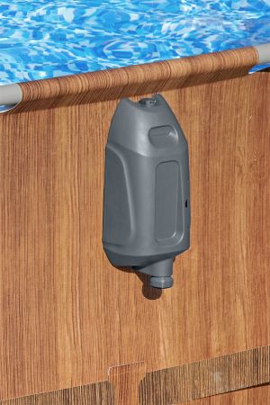 Каркасный бассейн Power Steel 610x366x122см "Камень" 20241л, фил.-нас. 9463л, лестн, гидромас, подсв, Bestway 56719 BW