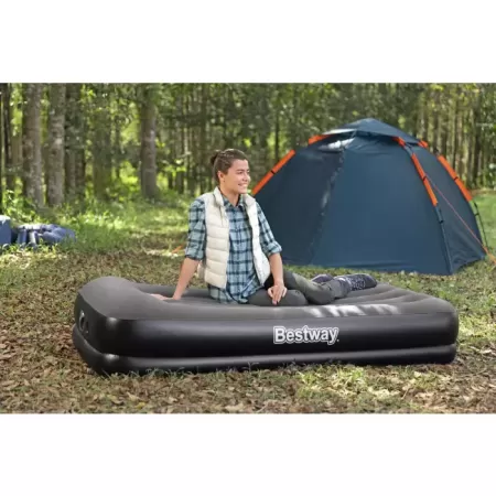 Надувная кровать 191х97х36см с подголовником, встр.насос USB 5В, до 150кг, Bestway 671BT BW