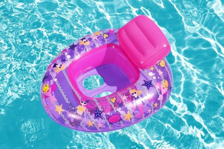 Надувные водные ходунки 76х65см со спинкой, 6-18 мес, 2 вида, Bestway 34126 BW