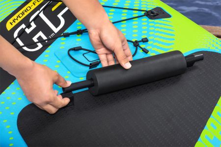 SUP-доска "Aqua Escape " 350x86x15см , насос, весло, рюкзак, лиш, сиденье, 3 плавника, упор для ног,, Bestway 65393 BW