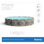 Каркасный бассейн Power Steel 488x122см "Камень" 19480л, фил.-нас. 5678л/ч, лестн., тент, попл.-доз., Bestway 56966 BW