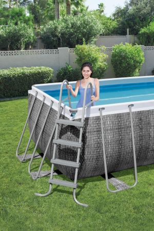 Каркасный бассейн Power Steel 412х201х122см, 8124л, фил.-насос 2006л/ч, лестница, Bestway 56722 BW