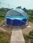 Круглый купольный тент павильон Pool Tent 3,6м. для бассейнов и СПА, серый, Pool Tent PT360-G