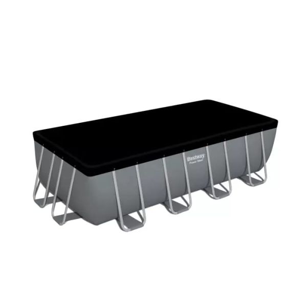 Каркасный бассейн Power Steel 488х244х122см, 11532л, фил.-насос 3028л/ч, лестница, тент, Bestway 56670 BW