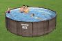 Каркасный бассейн Steel Pro Max 366х100см "Ротанг" 9150л, фил.-насос 2006л/ч, лестница, Bestway 56709 BW