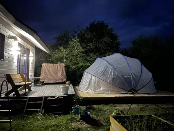 Круглый купольный тент павильон Pool Tent 3,6м. для бассейнов и СПА, серый, Pool Tent PT360-G