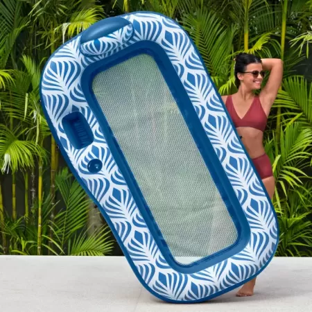 Надувной матрас для плавания 198x112см с навесом, сеткой, отсеком для хранения и подстаканником, Bestway 43732 BW