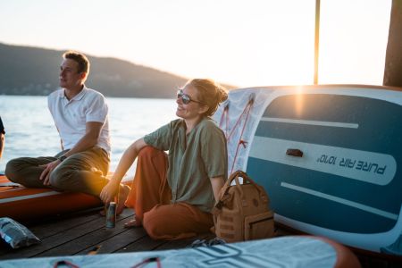 SUP-доска All-Round iSUP Tropic 10'2 310х79х12см, насос, алюм. весло, лиш, киль, сумка, до 110 кг, Aqua Marina PA-25T310