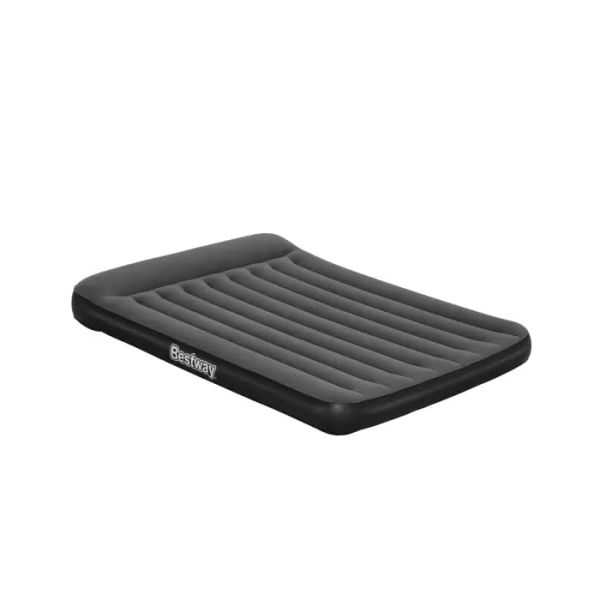 Надувной матрас 152х203х30см с подголовником, насос на батарейках (4хD), Bestway 67930 BW