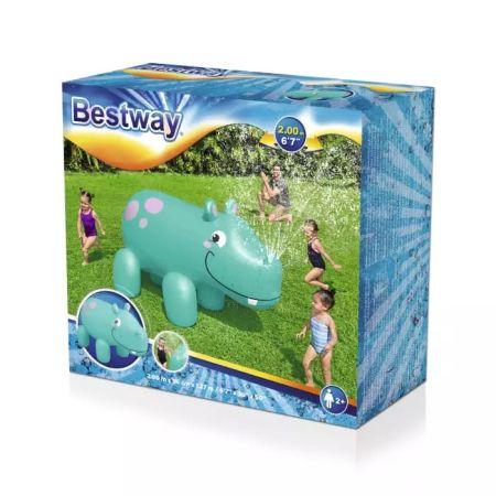 Надувная игрушка с разбрызгивателем 200х96х127см "Бегемот", от 2 лет, Bestway 52569 BW