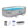 Каркасный бассейн Power Steel 427х250х100см, "Камень", 7250л, фил.-нас. 2006л/ч, лестн, тент, Bestway 56714 BW