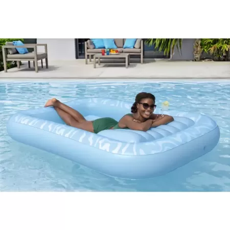 Надувной шезлонг 214х155см "Sun-Kissed Tanning Lounge" с подушкой, подстаканник, до 100 кг, Bestway 43838 BW
