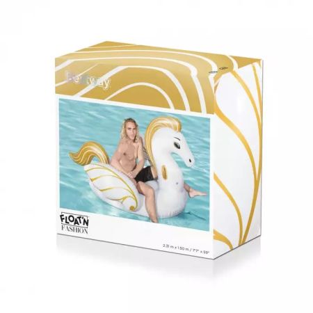 Надувной матрас-плот для плавания 231х150см "Пегас" с ручками, до 90кг, от 12 лет, Bestway 41118 BW