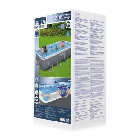 Каркасный бассейн Power Steel 549х274х122см, 14812л, песч.фил.-нас. 5678/ч, лестн., тент, Bestway 56466 BW