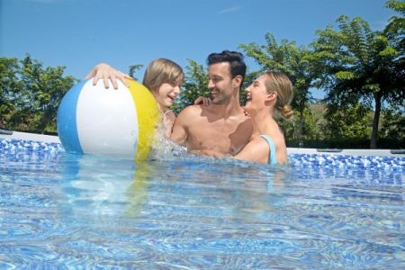 Каркасный бассейн Steel Pro Max 488х122см, 19480л, фил.-насос 5678л/ч, лестница, тент, Bestway 5612Z BW