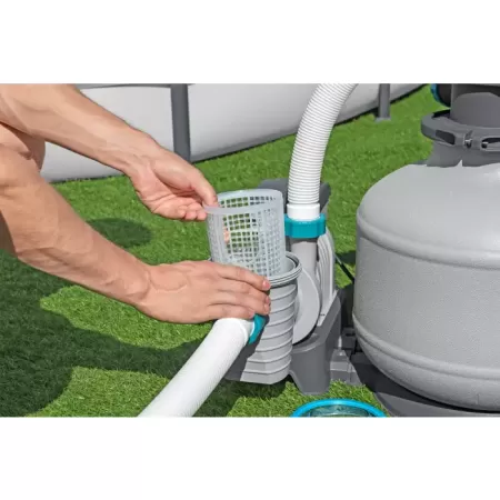 Песочный фильтр-насос 6056л/ч, резервуар для песка 9кг, фракция 0.45-0.85мм, Bestway 58497 BW