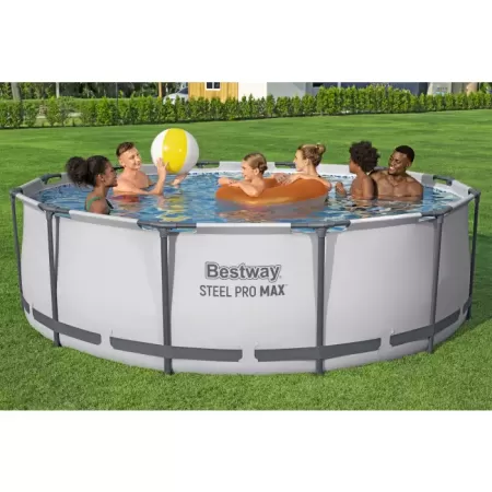 Каркасный бассейн Steel Pro Max 366х122см, 10250л, фил.-насос 2006л/ч, лестница, тент, Bestway 56420 BW