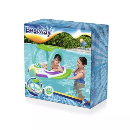 Надувная лодочка 107х112см "Космос" с тентом, от 3 лет, Bestway 34149 BW