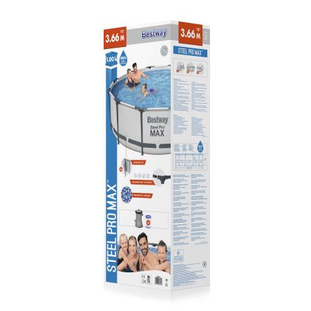 Каркасный бассейн Steel Pro Max 366х100см, 9150л, фил.-насос 2006л/ч, Bestway 56260 BW