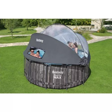 Каркасный бассейн Steel Pro Max 366х122см, 10250л, с навесом, фил.-насос 2006л/ч, лестница, тент, Bestway 5619K BW