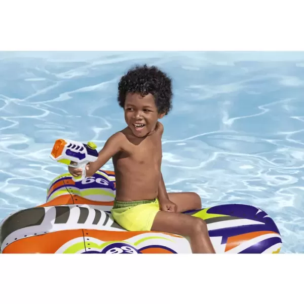 Надувная игрушка-наездник 117 x 107 см "Космический Корабль" с ручками и встроенным водяным пистолетом, Bestway 41503 BW