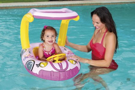 Надувная лодочка 98х66см "Машина" с тентом, 3-6 лет, 2 вида, Bestway 34103 BW