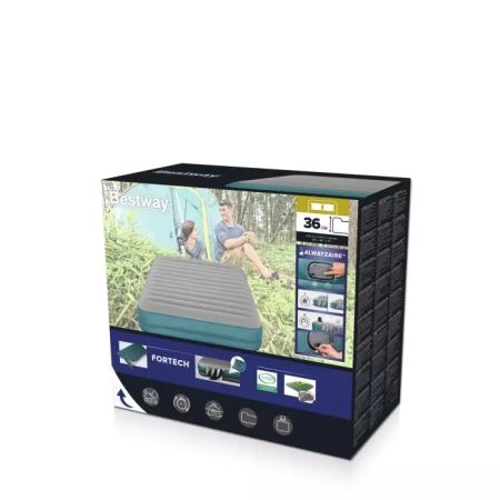 Надувная кровать 152х203х36см, встр.аккумуляторный насос 7,4В, до 300кг, Bestway 69078 BW