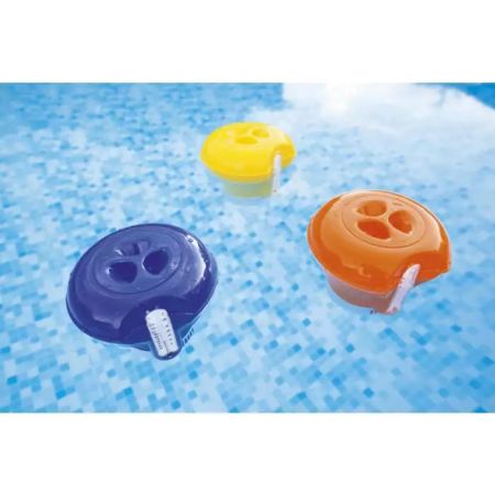 Поплавок-дозатор с термометром, 18.5см, для химии в таблетках, 3 цвета, Bestway 58209 BW